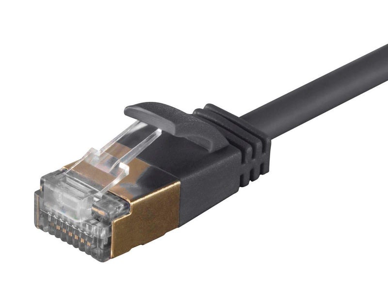 Monoprice Cat6A Ethernet Patch Cable - Stranded, STP, 36AWG, 14 Feet, Black - SlimRun Series - Image 3